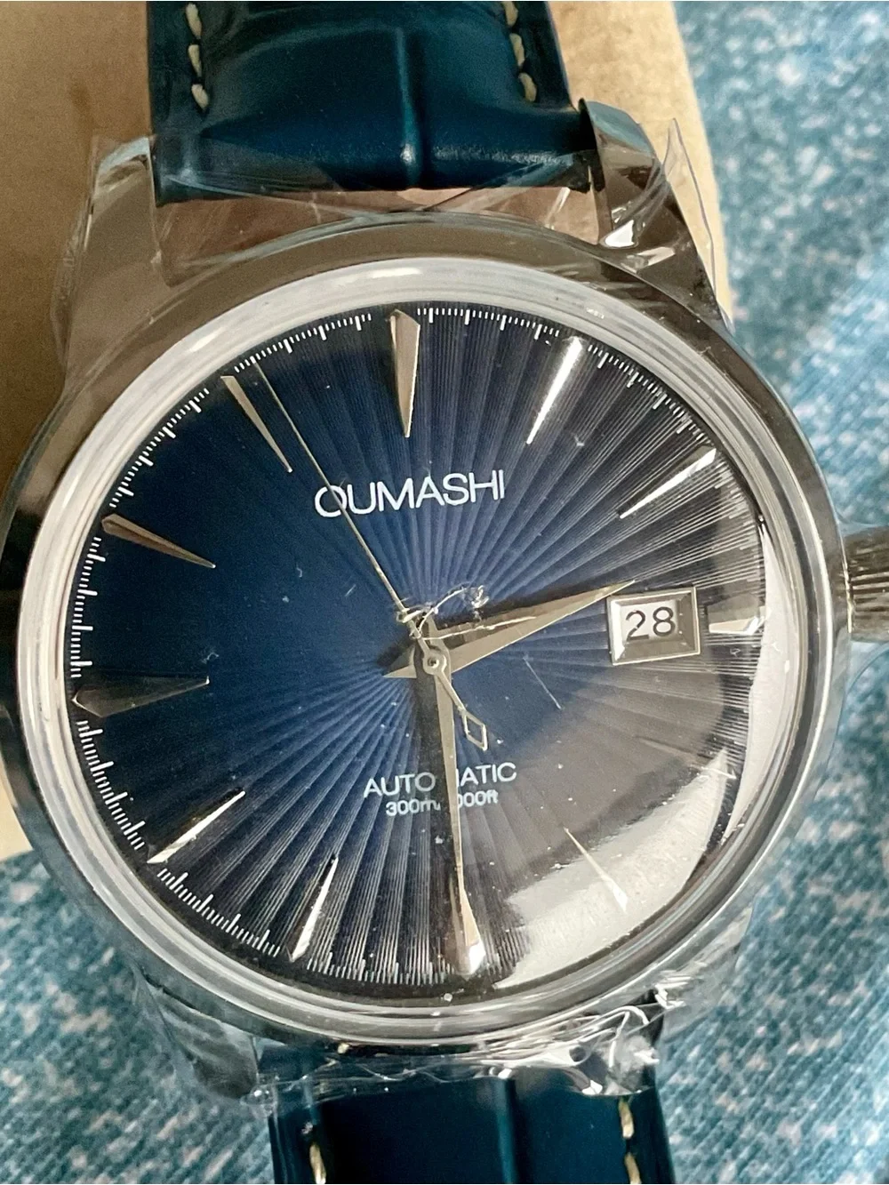 Brand New Superb Blue Radiant Dial Oumashi Cocktail Watch w Date